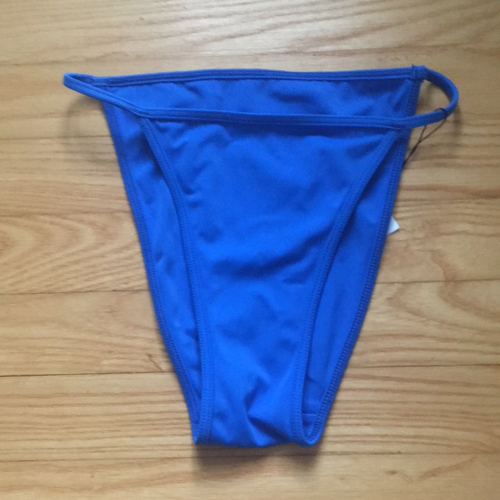 Blue high-cut bikini bottom minimal